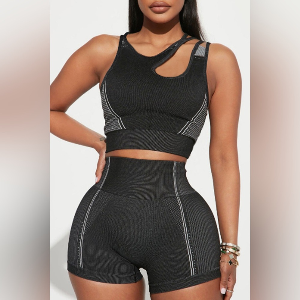 Black Cutout Athletic Set